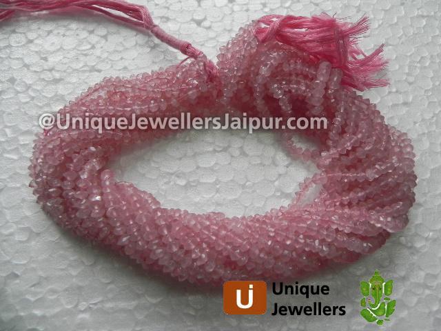 Rose Quartz Faceted Roundelle(Dyed) Beads